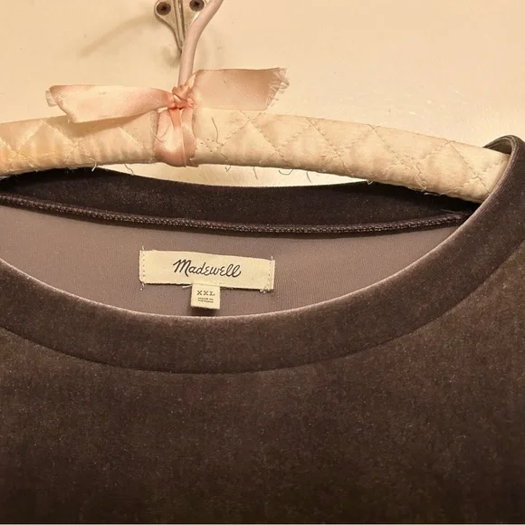 Madewell Women’s Sweater- Velvet Pullover-Long Sleeve-Brown XXL - Picture 4 of 13
